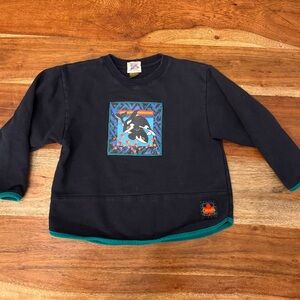 Kids Magenta Vintage Orca Crew, size 5-7